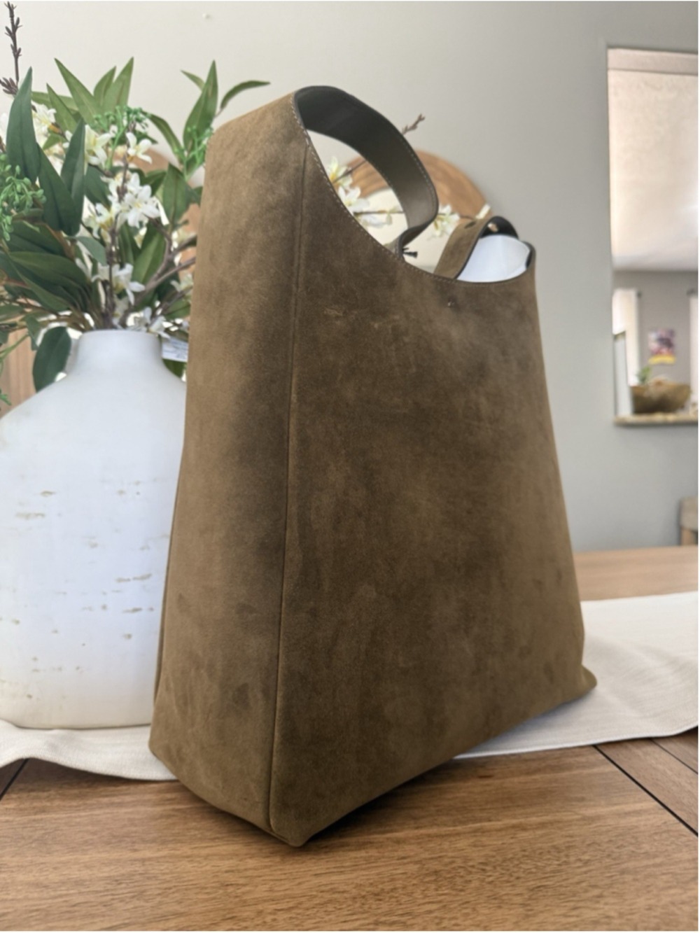 New Tory Burch Romy Olive Suede Hobo Bag I Deep Olive - Picture 8 of 16